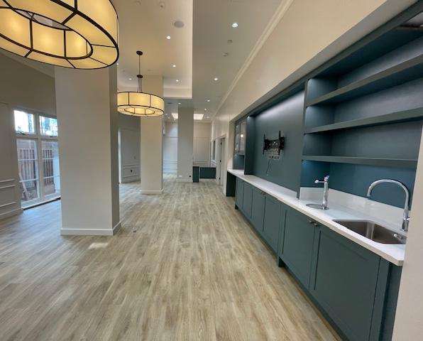 A completed apartment kitchen at Princes Square.