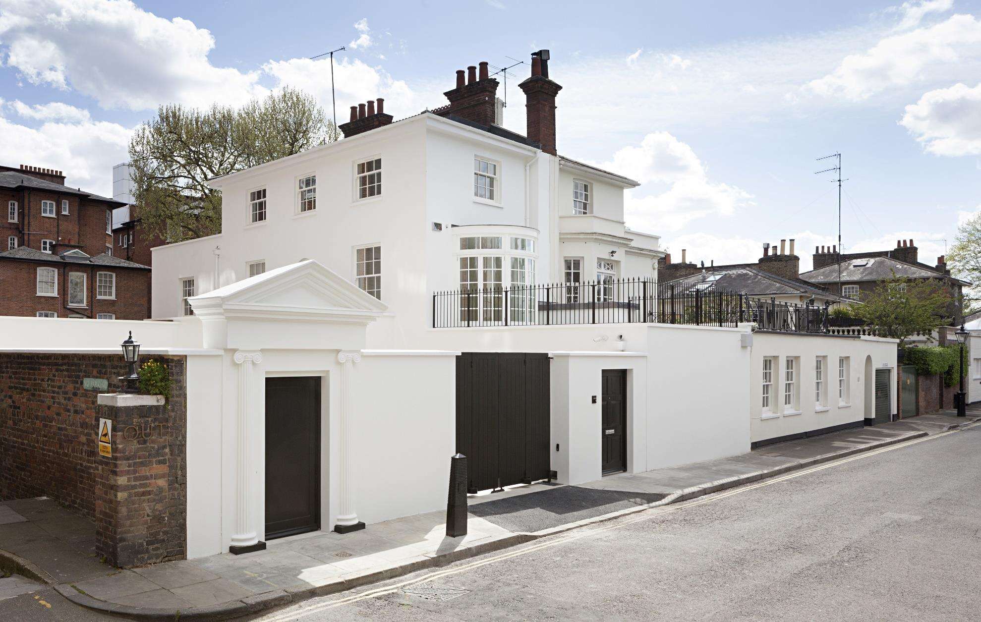 The completed stucco mews frontage at St John’s Wood.