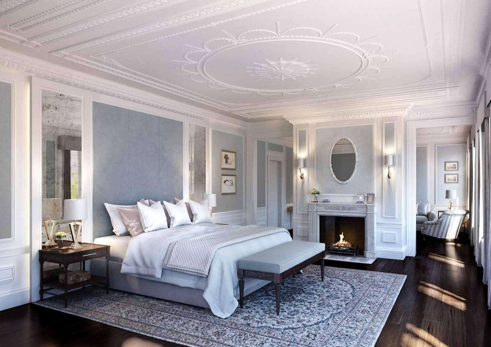 Design visualisation of the principal bedroom at Palace Green.